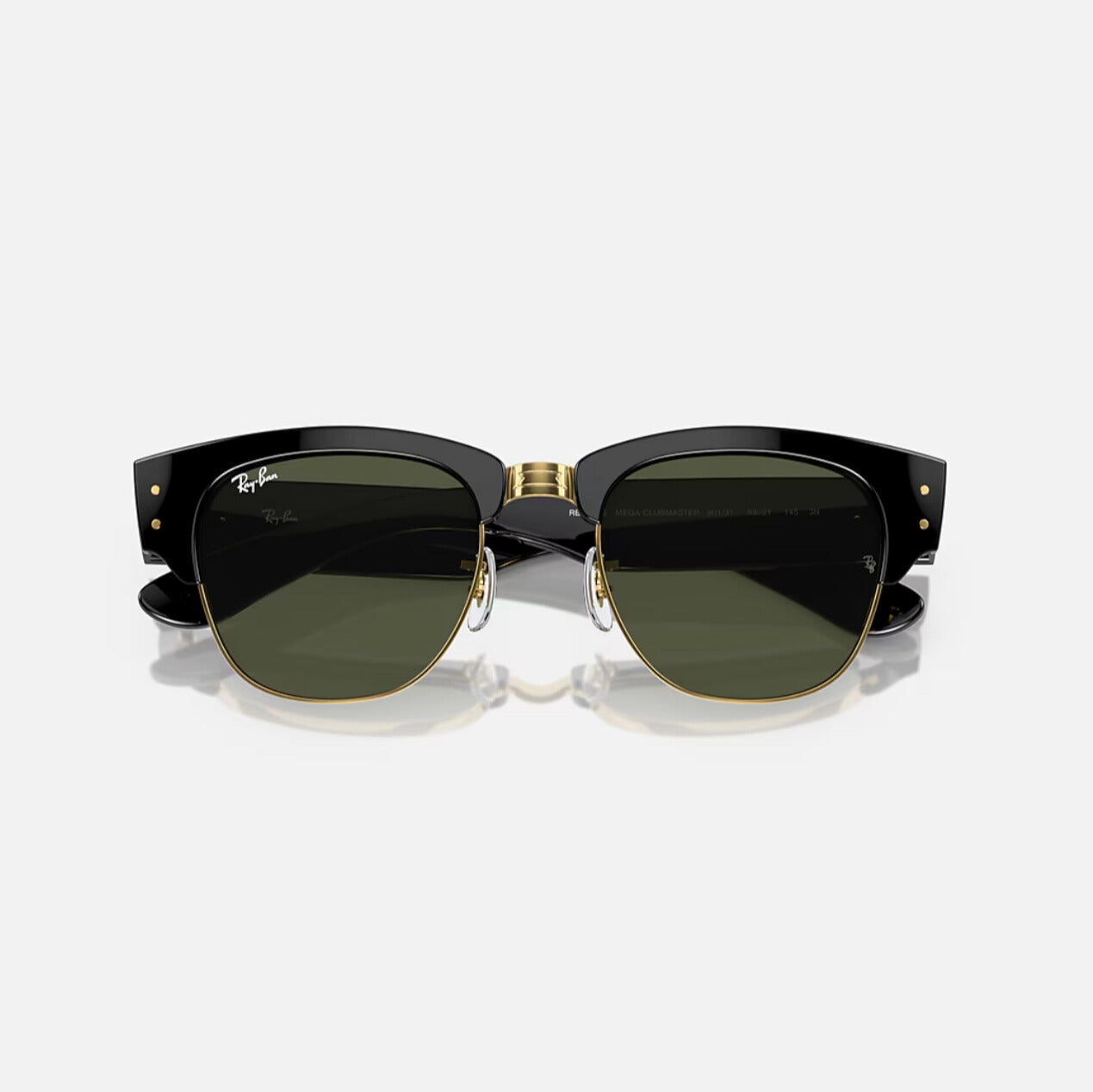 Ray-ban mega clubmaster black frame green lens