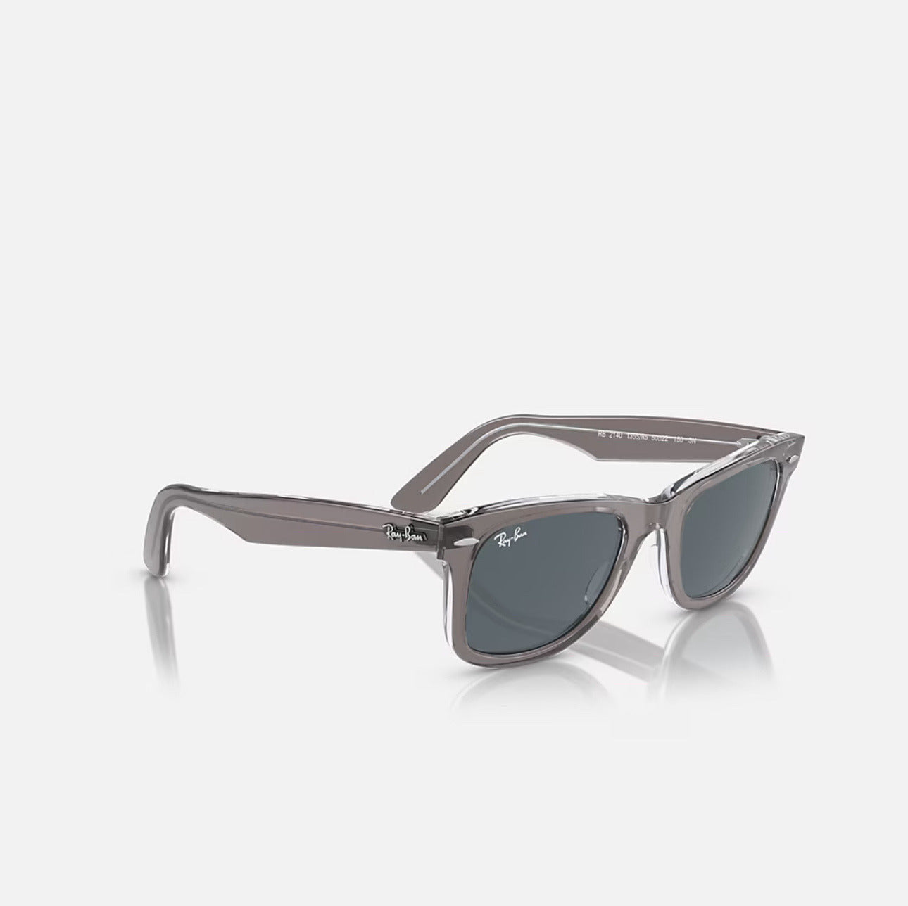 Ray-Ban RB2140 Polished Grey On Transparent Frame blue Lenses