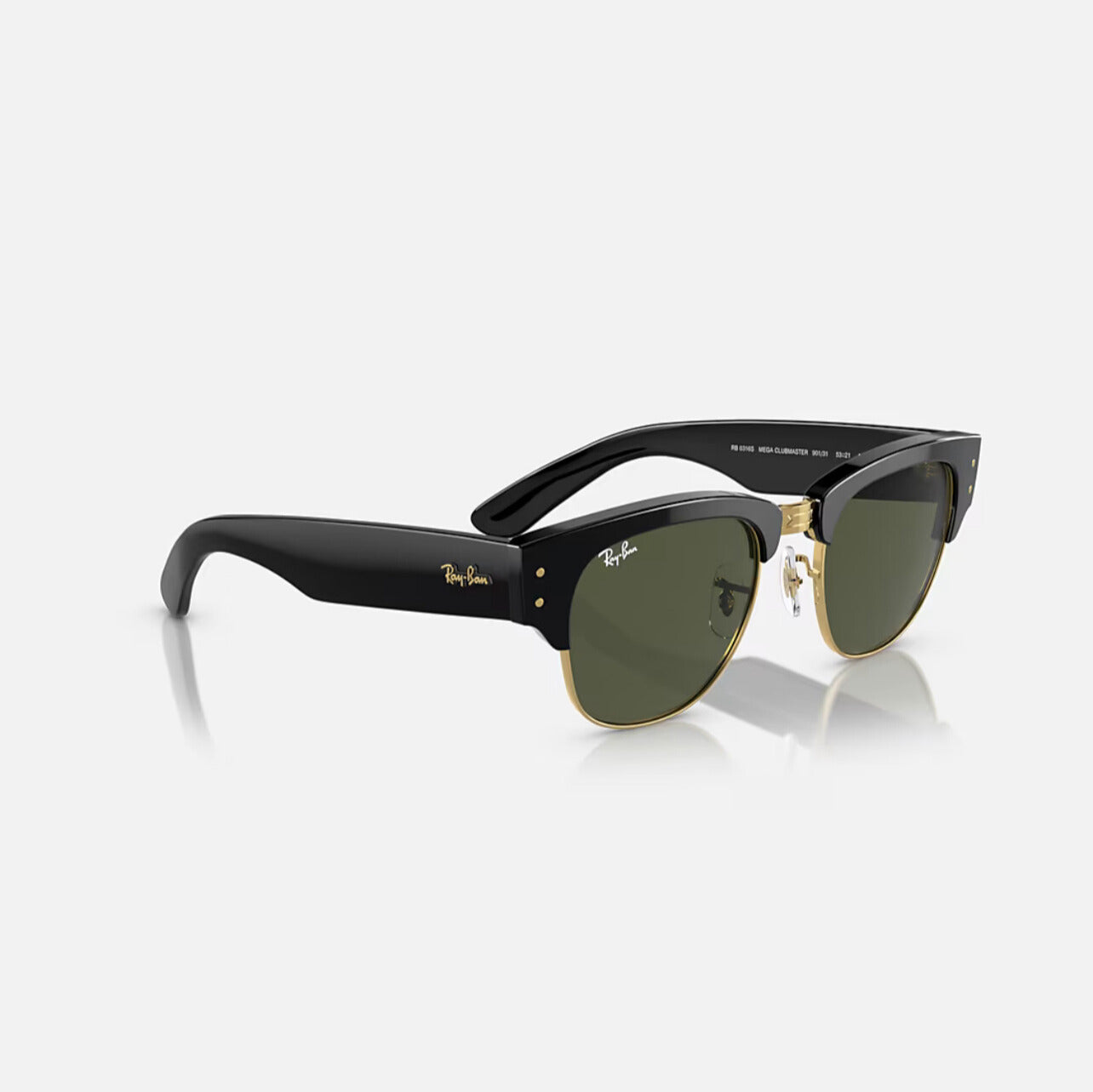 Ray-ban mega clubmaster black frame green lens