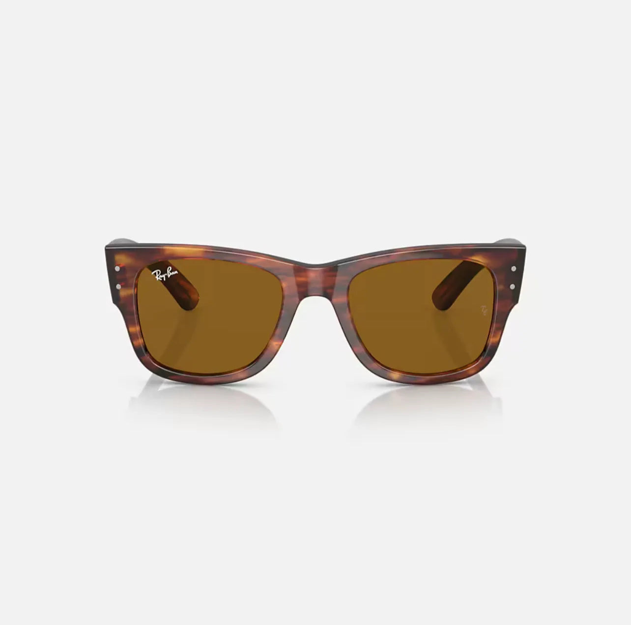 Ray-Ban MEGA WAYFARER RB0840S Polished Striped Havana frame brown lens