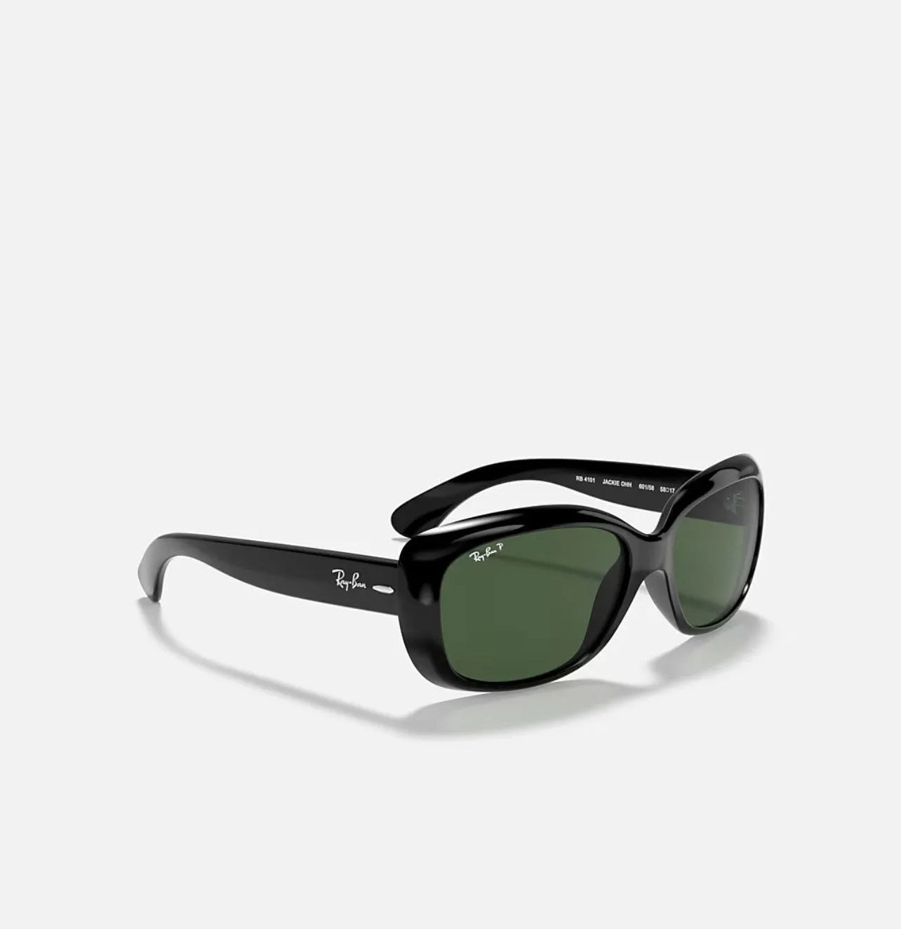 Ray-Ban RB4101 Jackie Ohh M (58 - 17) with green polarized lenses and Black frame