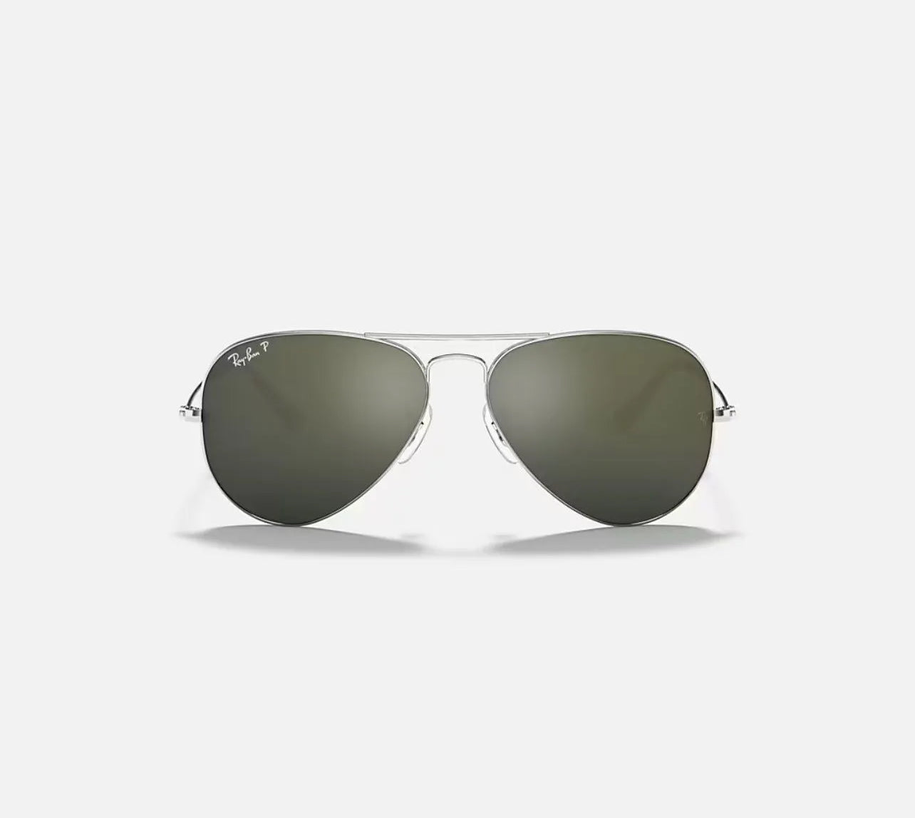 Ray-Ban silver RB3025 Silver Frame Green Polarised lens