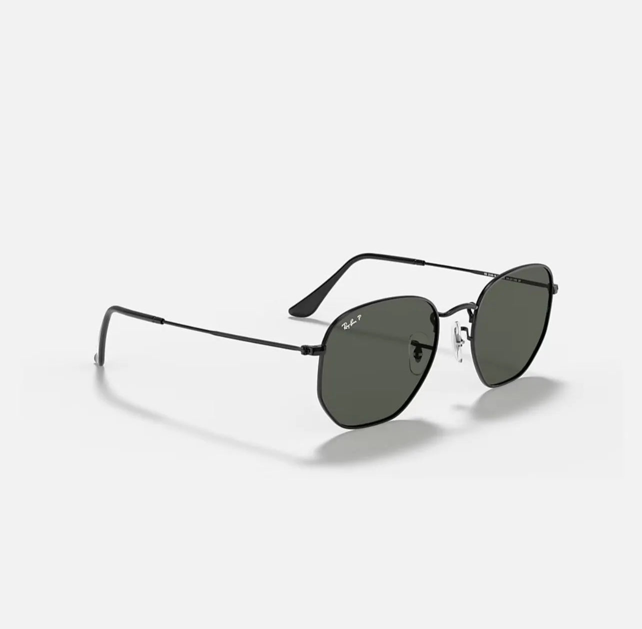 Ray-Ban RB3548 Hexagonal Flat black Frame Green polarized Lenses