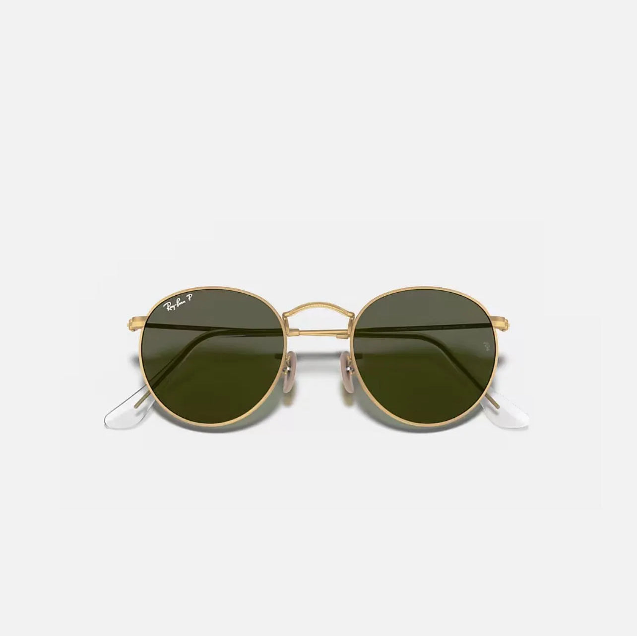 Ray-Ban RB3447 Round Metal Gold Frame Green polarized Lens