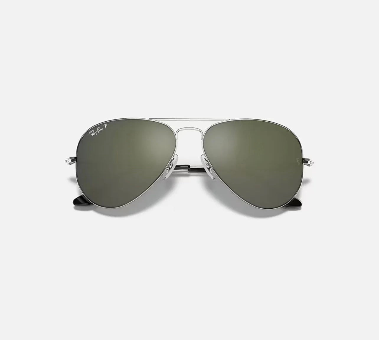 Ray-Ban silver RB3025 Silver Frame Green Polarised lens