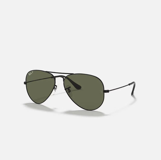 Ray-Ban BR3025 Aviator Black Classic frame  Polarized green lenses