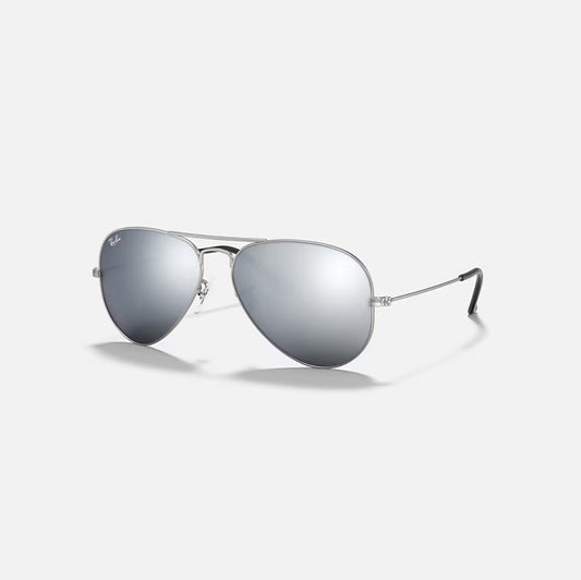 Ray-Ban Sunglasses RB3025 Aviator Silver Frame and Grey Mirror Lens