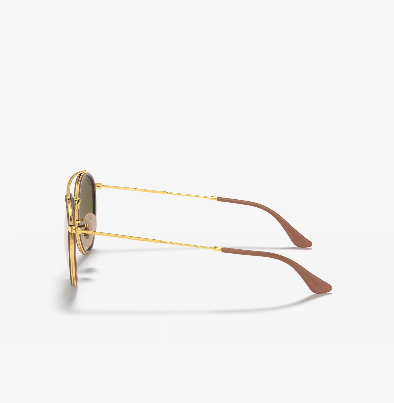 Ray-Ban Round Double Bridge Gold frame brown Lens