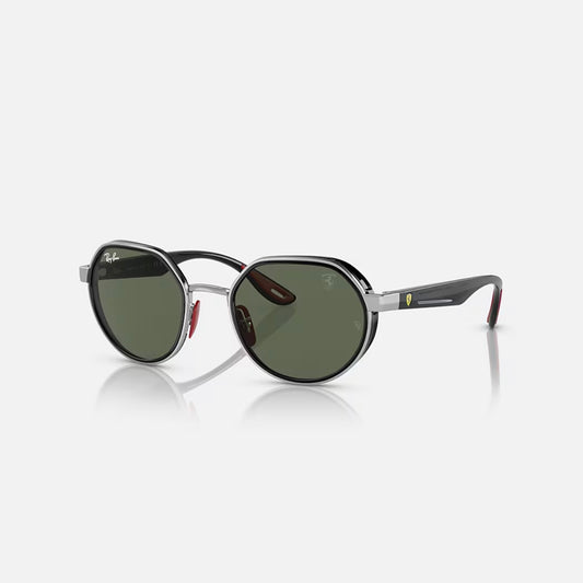 Ray-Ban RB3703M SCUDERIA FERRARI Silver Frame Green Lens