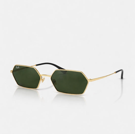 Ray-Ban Yevi Bio-Based Gold Frame Green Lens
