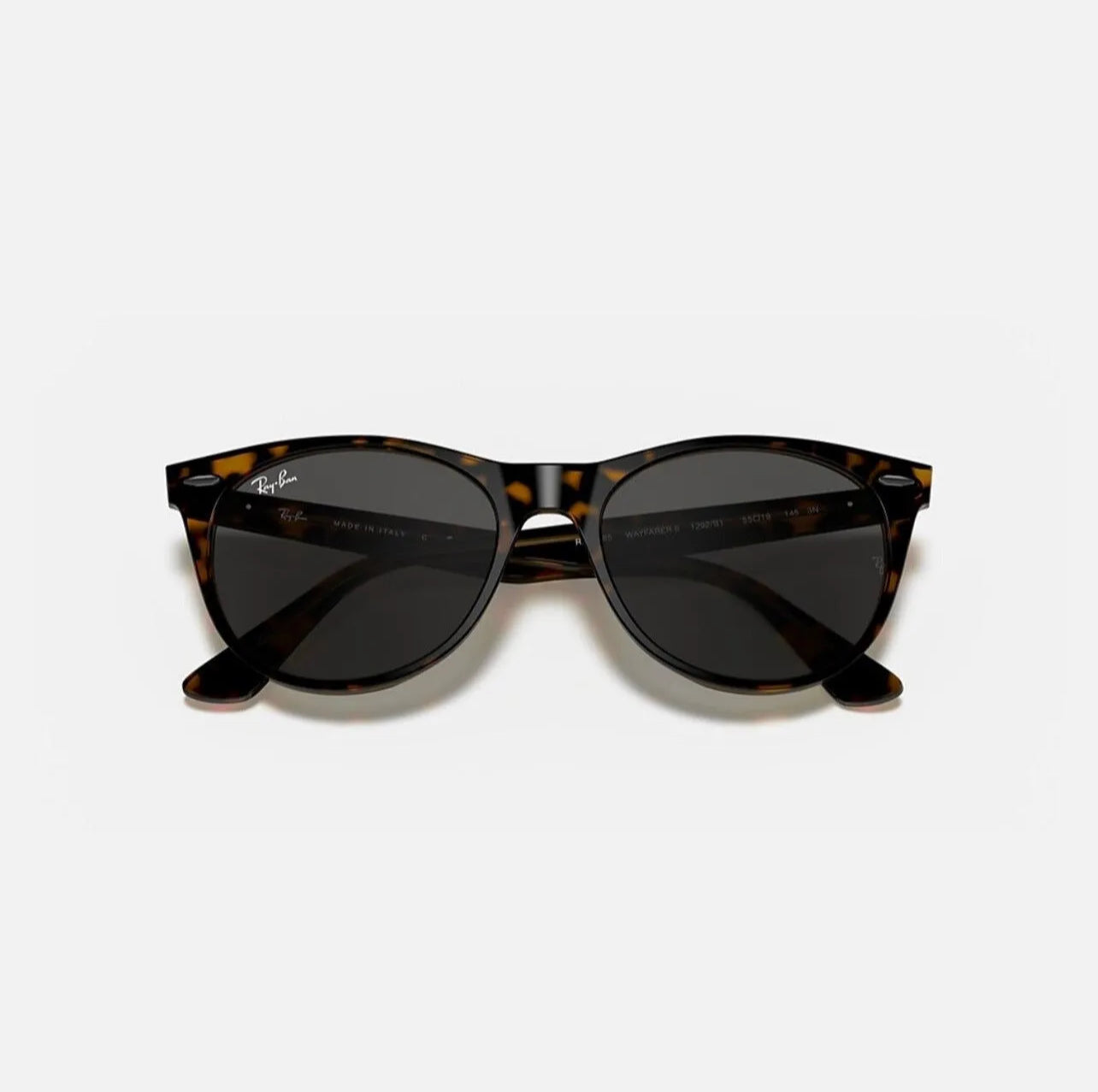 Ray-Ban WAYFARER II RB2185 Polished Havana On Transparent Brown frame dark gray lens