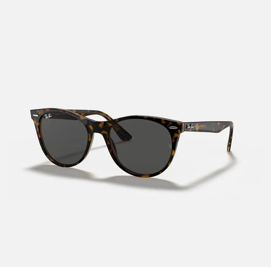 Ray-Ban WAYFARER II RB2185 Polished Havana On Transparent Brown frame dark gray lens