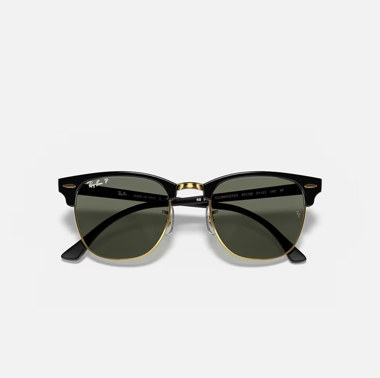 Ray-Ban RB3016 Classic Clubmaster Black Frame green polarized Lenses