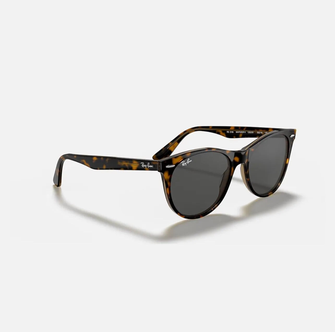 Ray-Ban WAYFARER II RB2185 Polished Havana On Transparent Brown frame dark gray lens