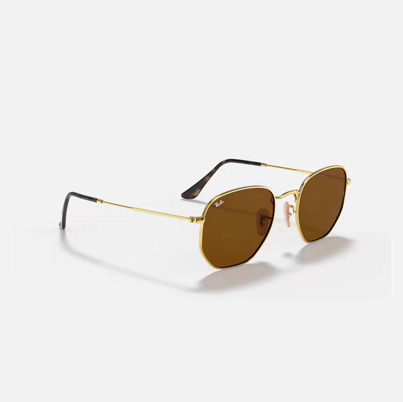 Ray-Ban RB3548 Hexagonal Flat Gold Frame brown Lenses