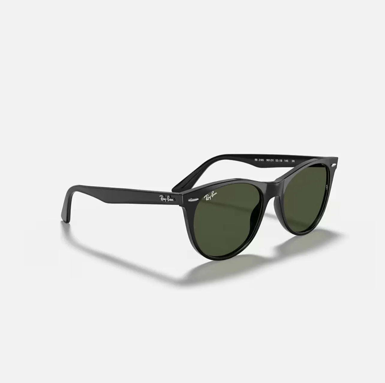 Ray-Ban WAYFARER II RB2185 Polished Black frame green lens