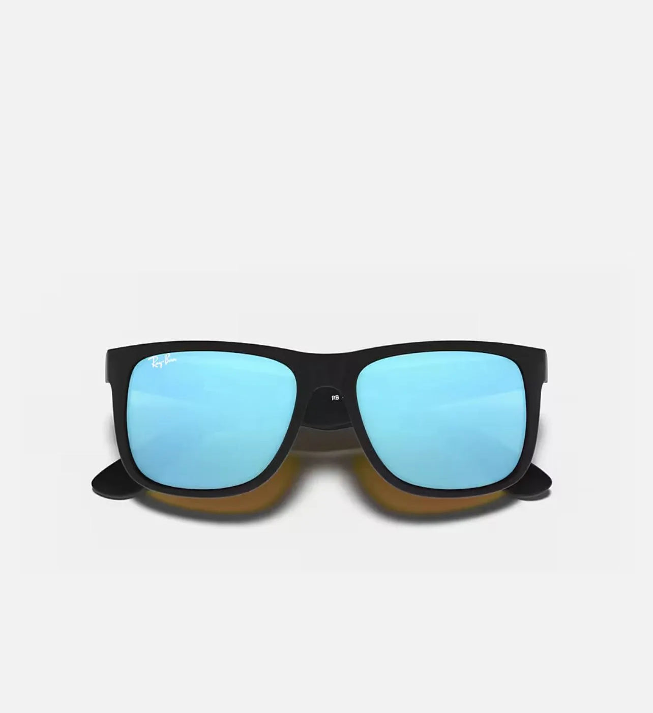 Ray-Ban JUSTIN COLOR MIX Sunglasses in Rubber Black and Blue Mirror - RB4165