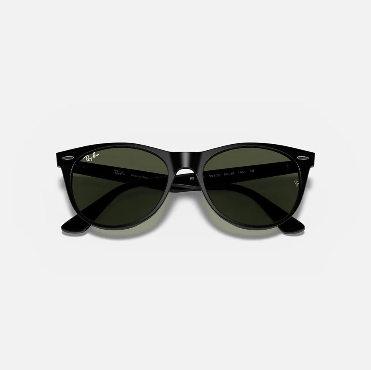 Ray-Ban WAYFARER II RB2185 Polished Black frame green lens