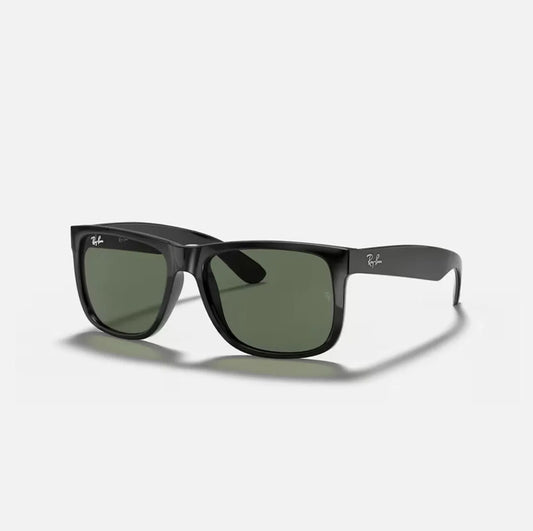 Ray-Ban JUSTIN Polished black frame dark green lens