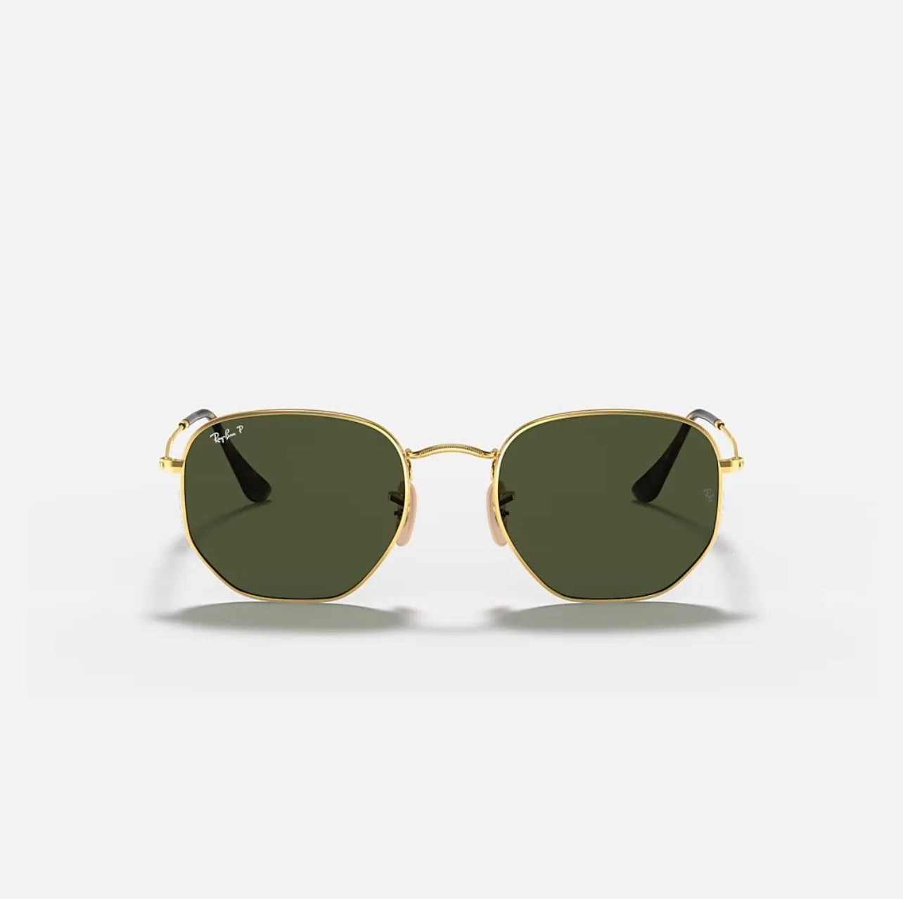 Ray-Ban RB3548 Hexagonal Flat Gold Frame Green polarized Lenses