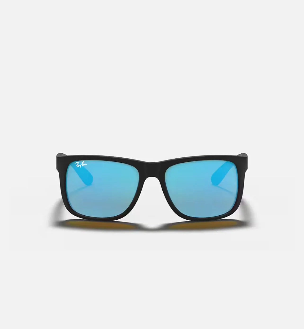 Ray-Ban JUSTIN COLOR MIX Sunglasses in Rubber Black and Blue Mirror - RB4165