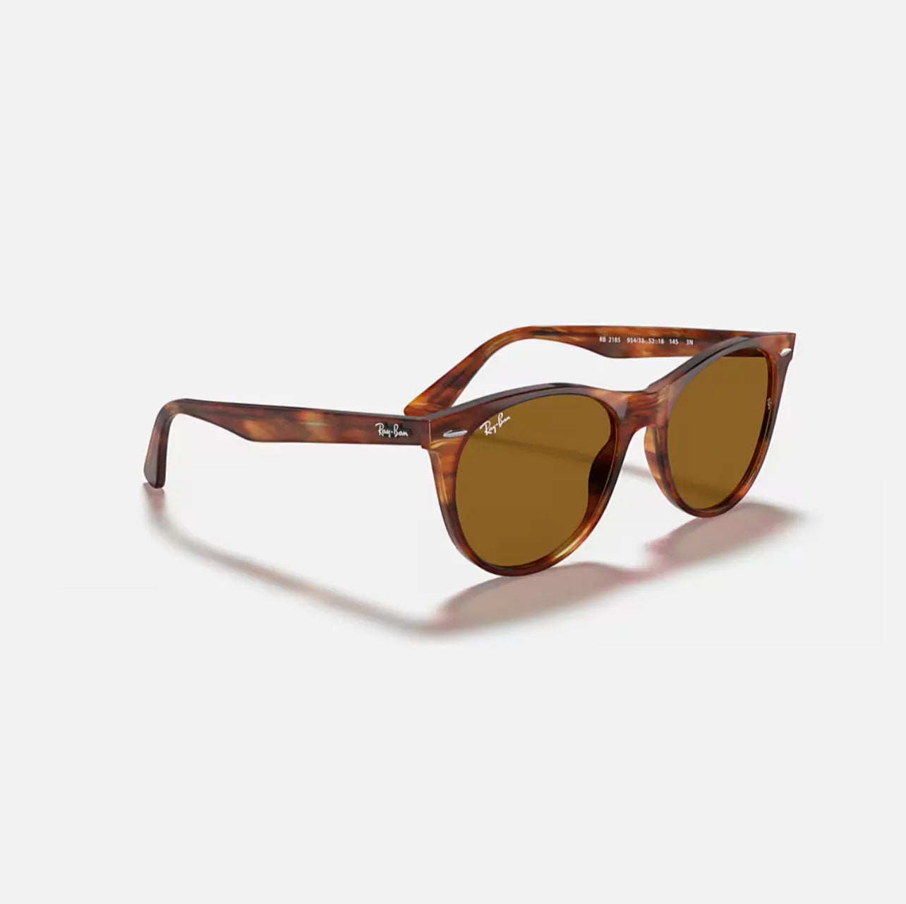 Ray-Ban WAYFARER II RB2185 Polished Striped Havana frame brown lens
