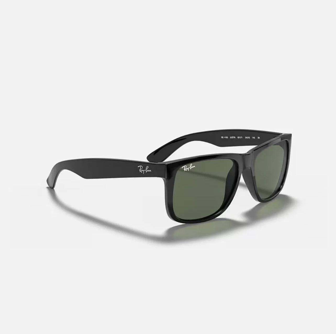 Ray-Ban JUSTIN Polished black frame dark green lens