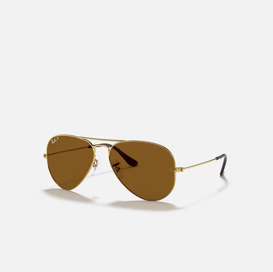 Ray-Ban RB3025 Aviator Gold frame Sunglasses Brown Polarized lanses