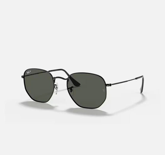 Ray-Ban RB3548 Hexagonal Flat black Frame Green polarized Lenses