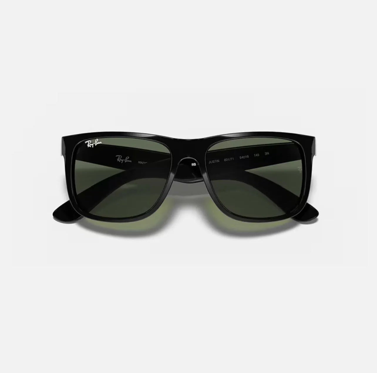 Ray-Ban JUSTIN Polished black frame dark green lens
