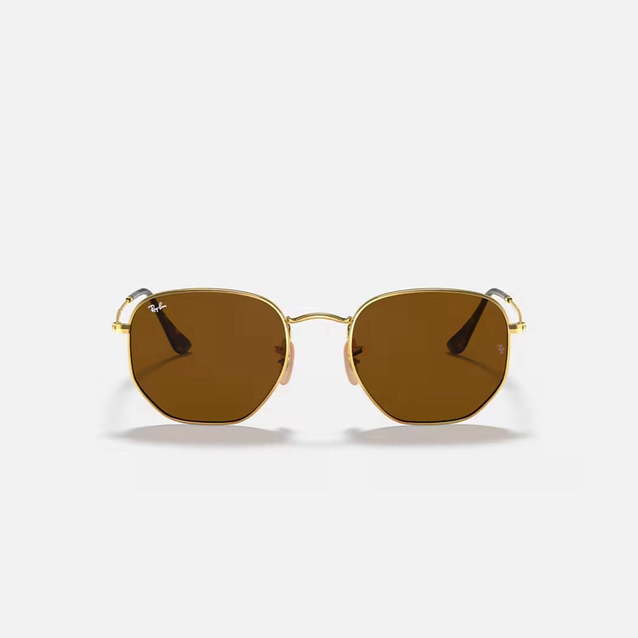 Ray-Ban RB3548 Hexagonal Flat Gold Frame brown Lenses