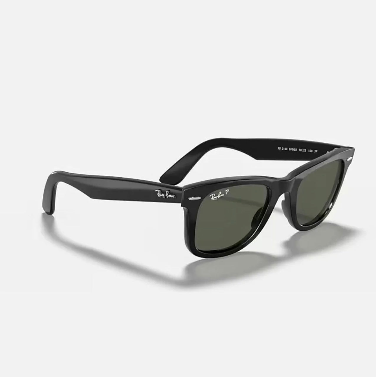 Ray-Ban Sunglasses RB2140 Wayfarer Black Frame Green polarized Lenses