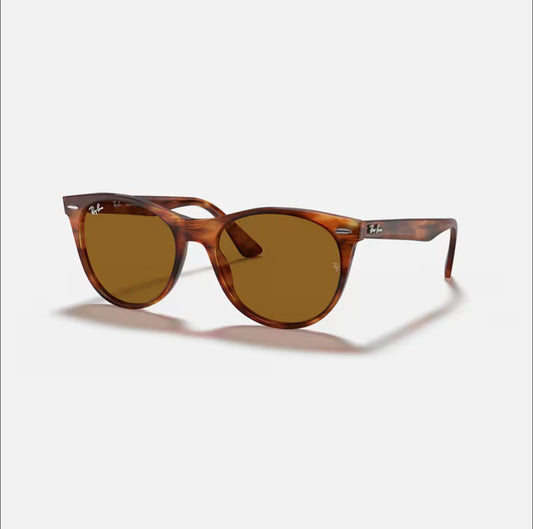 Ray-Ban WAYFARER II RB2185 Polished Striped Havana frame brown lens