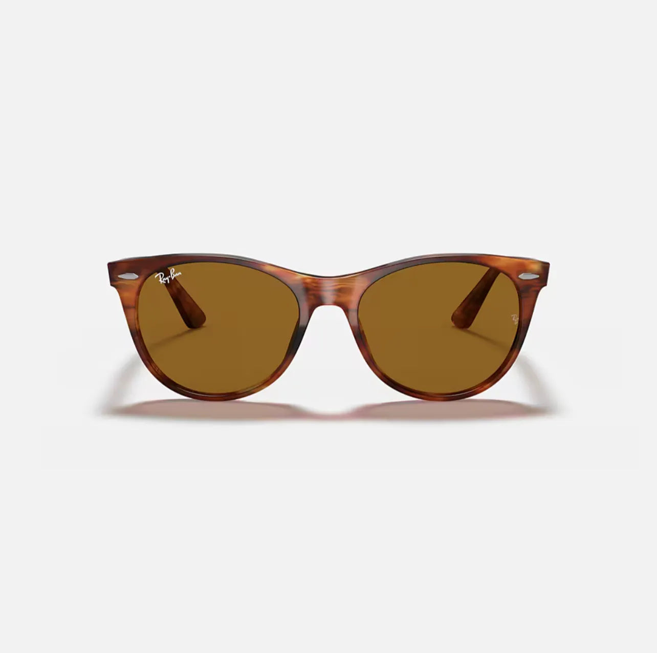 Ray-Ban WAYFARER II RB2185 Polished Striped Havana frame brown lens