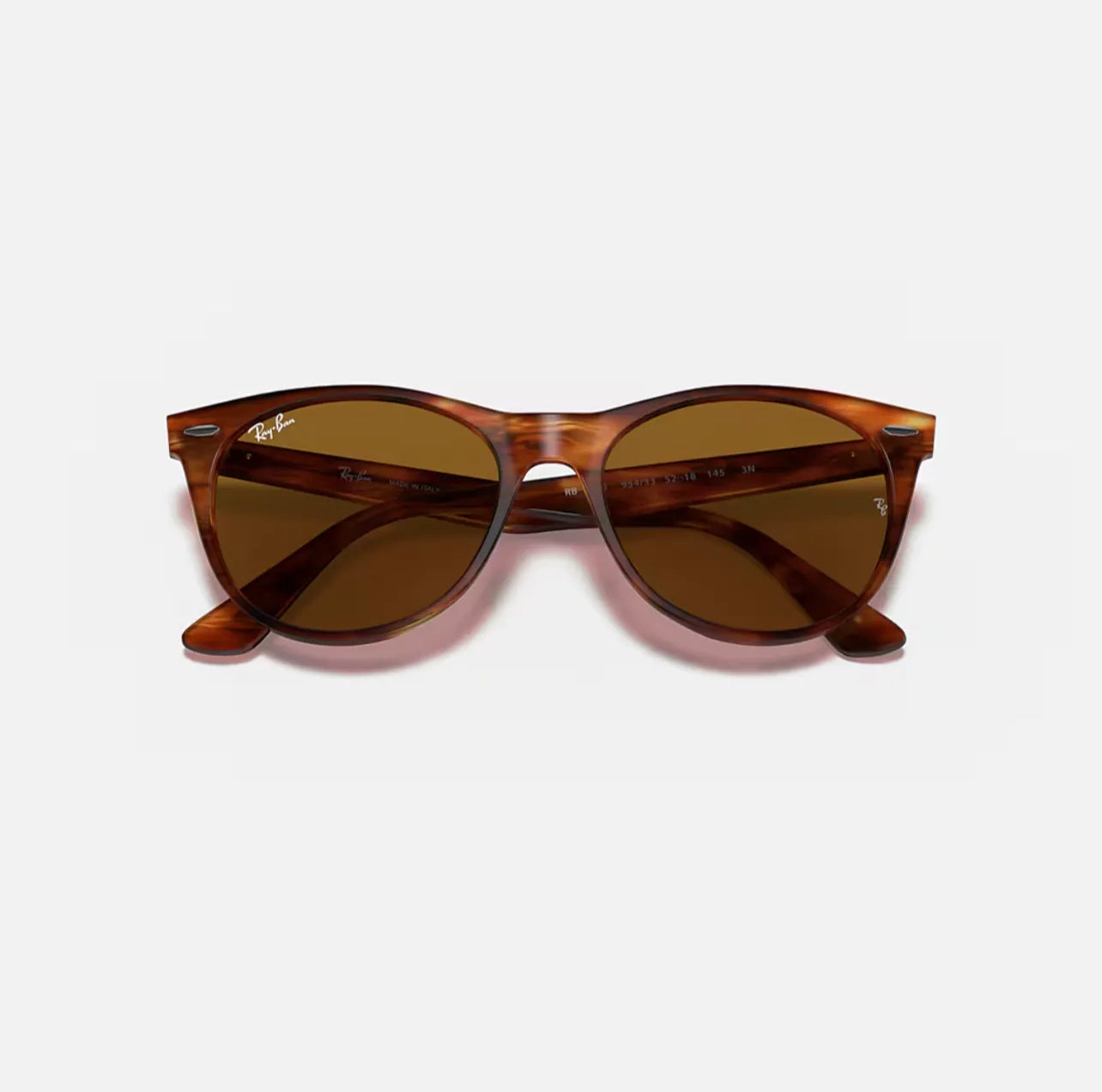 Ray-Ban WAYFARER II RB2185 Polished Striped Havana frame brown lens