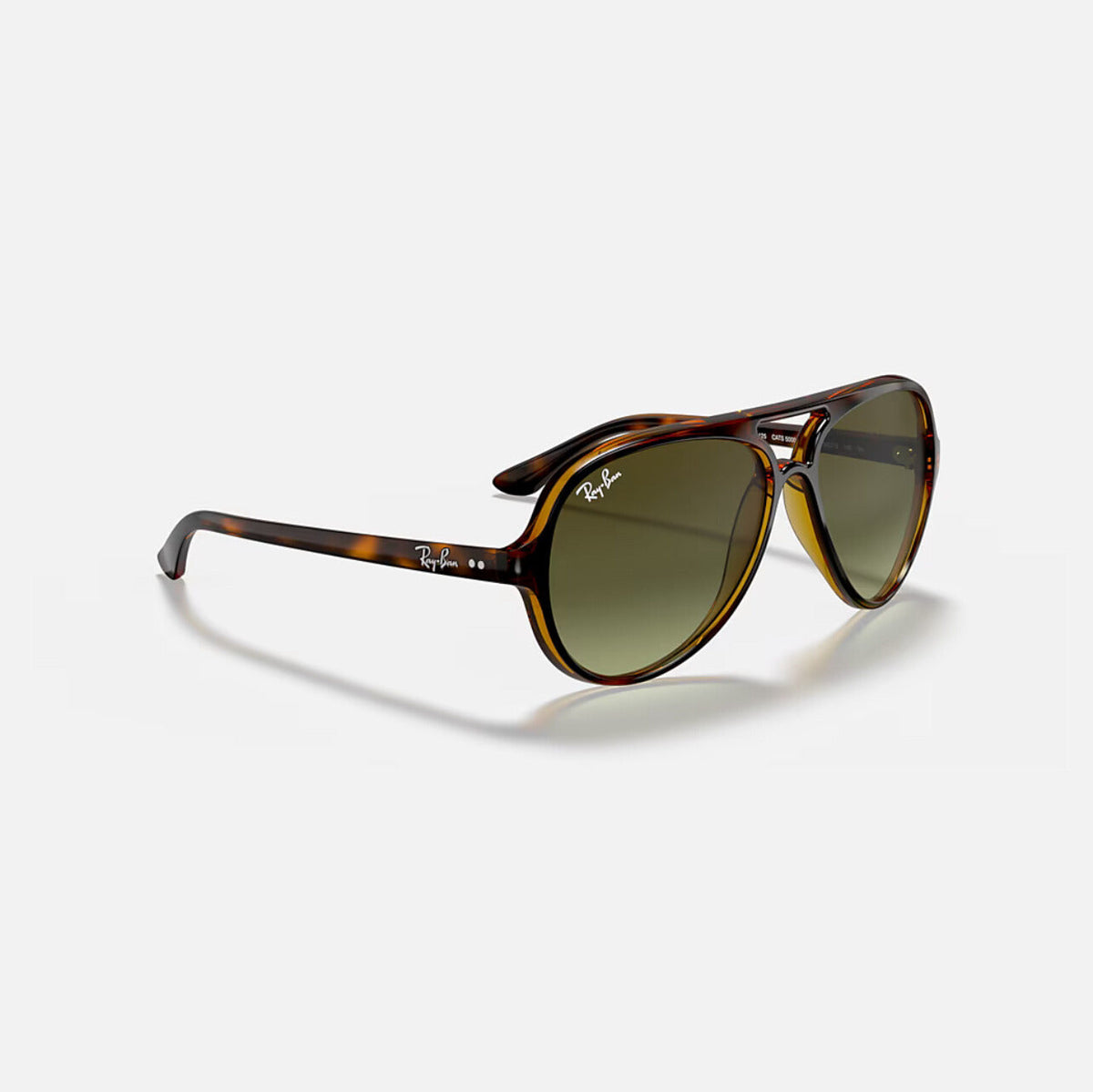 Ray-Ban CATS 5000 CLASSIC Polished Light Havana frame Green lens RB4125 710/A6 59-13