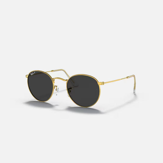 Ray-Ban RB3447 Round Metal Gold Frame grey polarized Lens