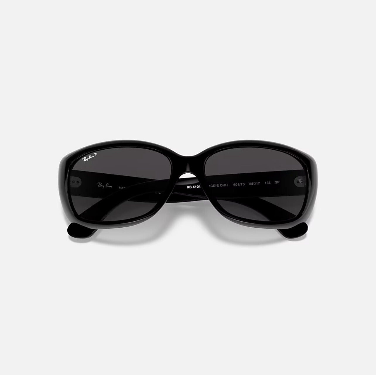 Ray-Ban Jackie Ohh Polished Black Frame Grey Polarized Lens RB4101 58-17