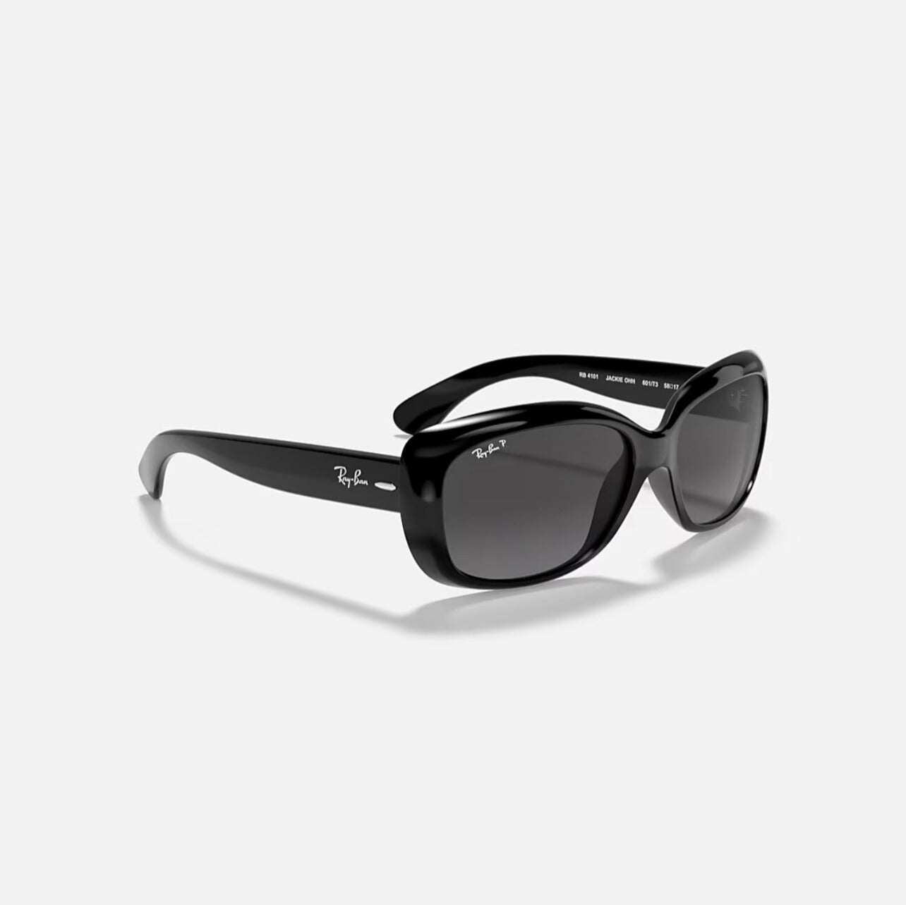 Ray-Ban Jackie Ohh Polished Black Frame Grey Polarized Lens RB4101 58-17