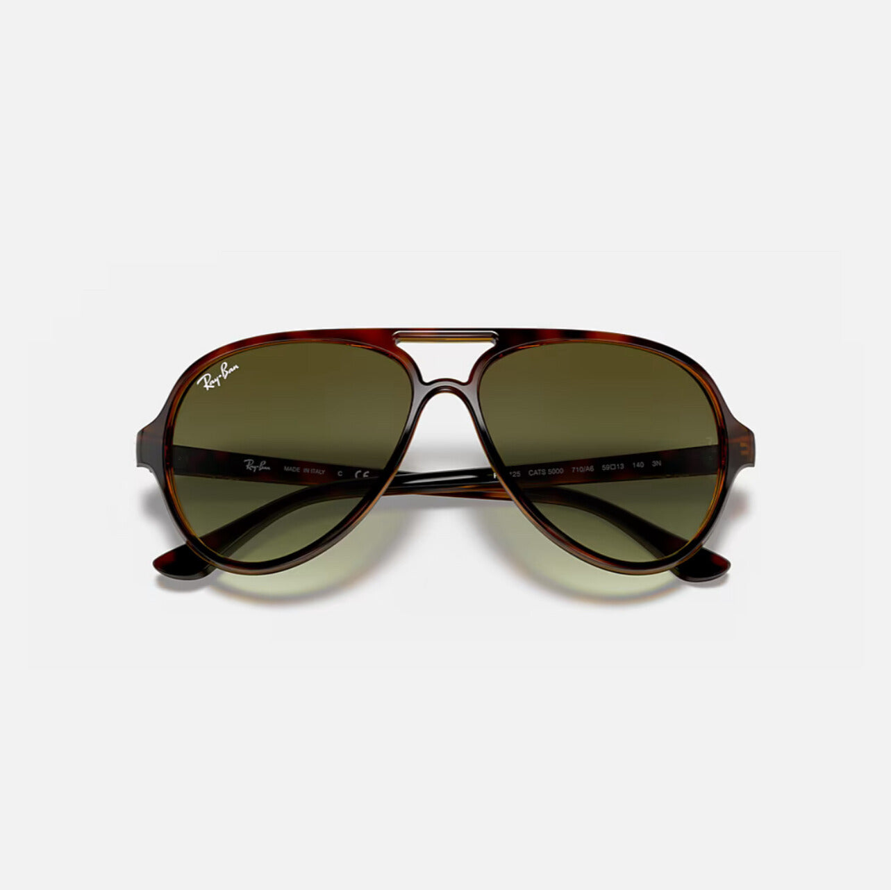 Ray-Ban CATS 5000 CLASSIC Polished Light Havana frame Green lens RB4125 710/A6 59-13