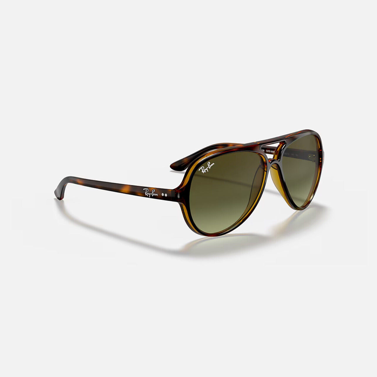 Ray-Ban CATS 5000 CLASSIC Polished Light Havana frame Green lens RB4125 710/A6 59-13