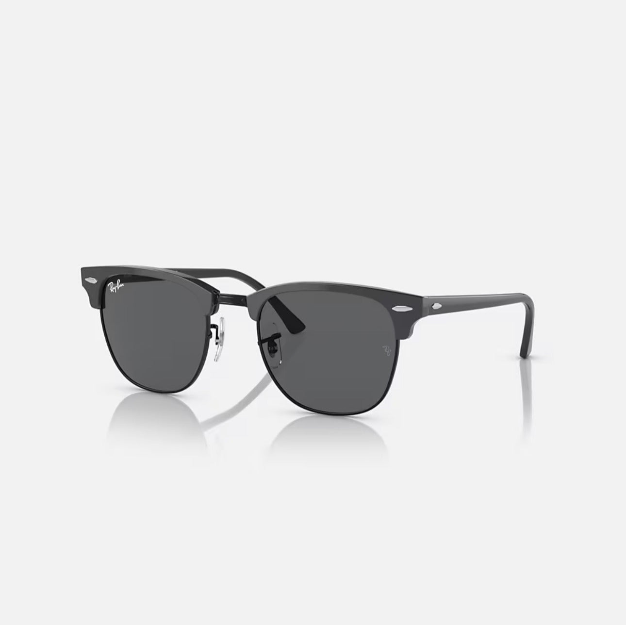Ray-Ban RB3016 Clubmaster Polished Grey On Black Frame grey lenses 54-18