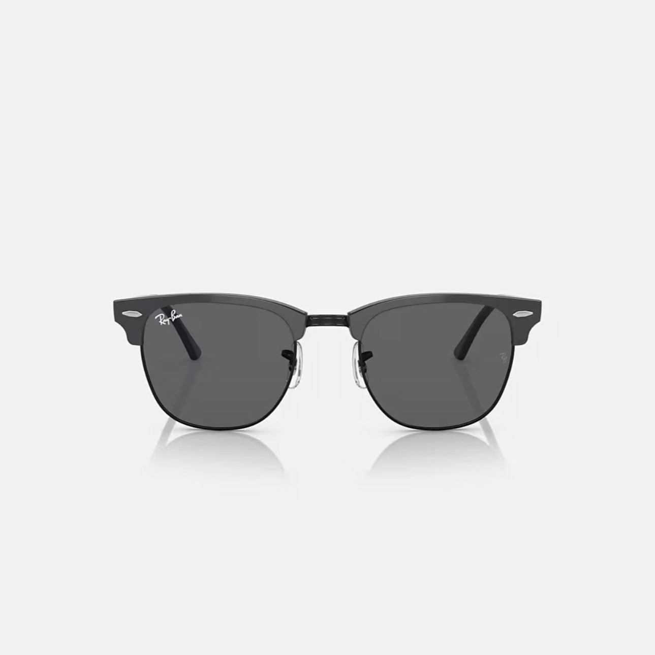 Ray-Ban RB3016 Clubmaster Polished Grey On Black Frame grey lenses 54-18